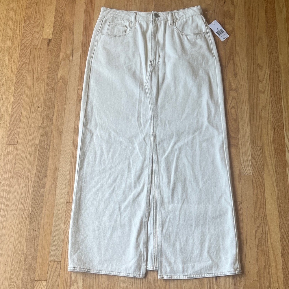 Blank NYC Cream See You Again Denim Skirt Size 27